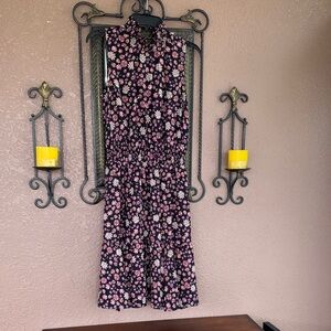 Nanette Lepore Floral Midi Dress - Black and Pink
